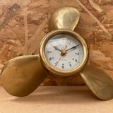 Ancienne hélice laiton avec pendule horloge murale nautique vintage