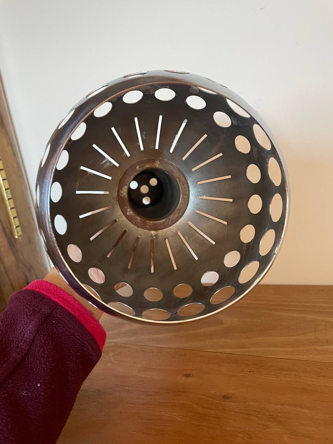 Suspension vintage luminaire chromé seventies