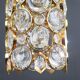 Small Palwa pendant, gilded brass and crystal glass, Germany, 1970s.