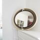 Large tiltable oval vintage retro plastic mirror luminous