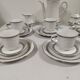 Coffee service for 6 people bavaria white and silver cup plate coffee maker milk pot sugar