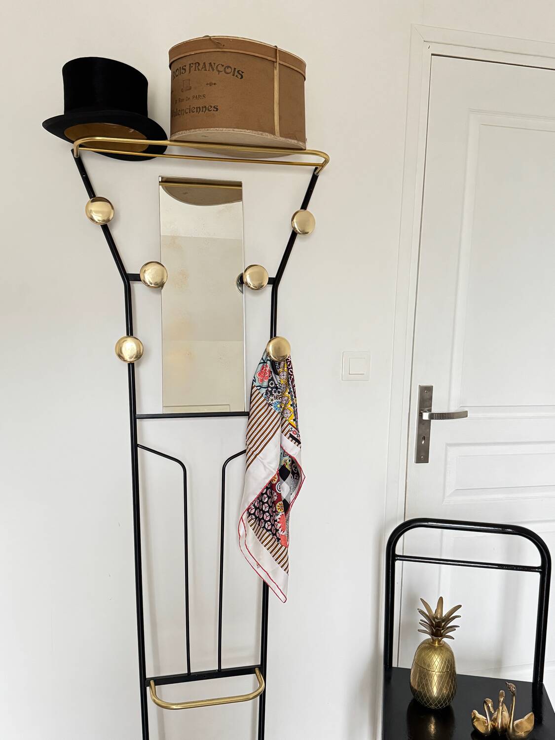 Vintage gold coat rack