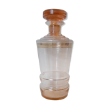 Ancienne carafe flacon en verre soufflé rose