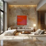 Soft Pink-Orange Art on 50x50cm frame by Bodasca