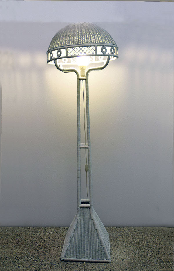 Italian mid-century rattan floor lamp, 1950s