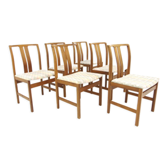 Set of 6 Scandinavian walnut chairs, Sweden, 1960