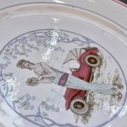 Vintage italian plate primula, art deco design, 1970s-80s.
