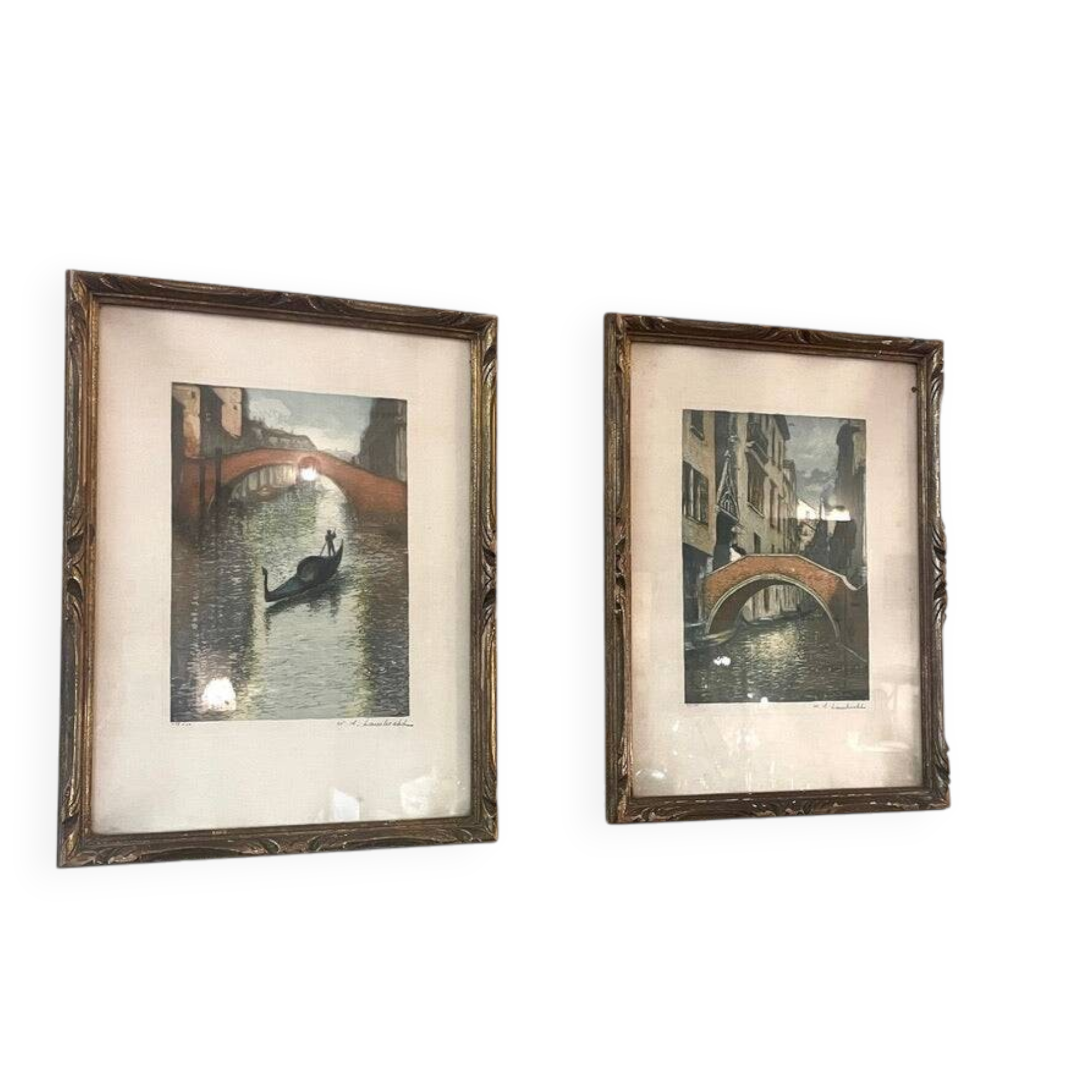 Pair of etchings by William Adolphe Lambrecht (1876-1940)