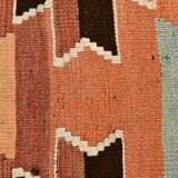 Vintage Kilim Rug, Geometric Zigzag Pattern in Earthy & Pastel Tones
