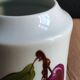Porcelain jam pot with hand-painted plum design, signed sweet jar.