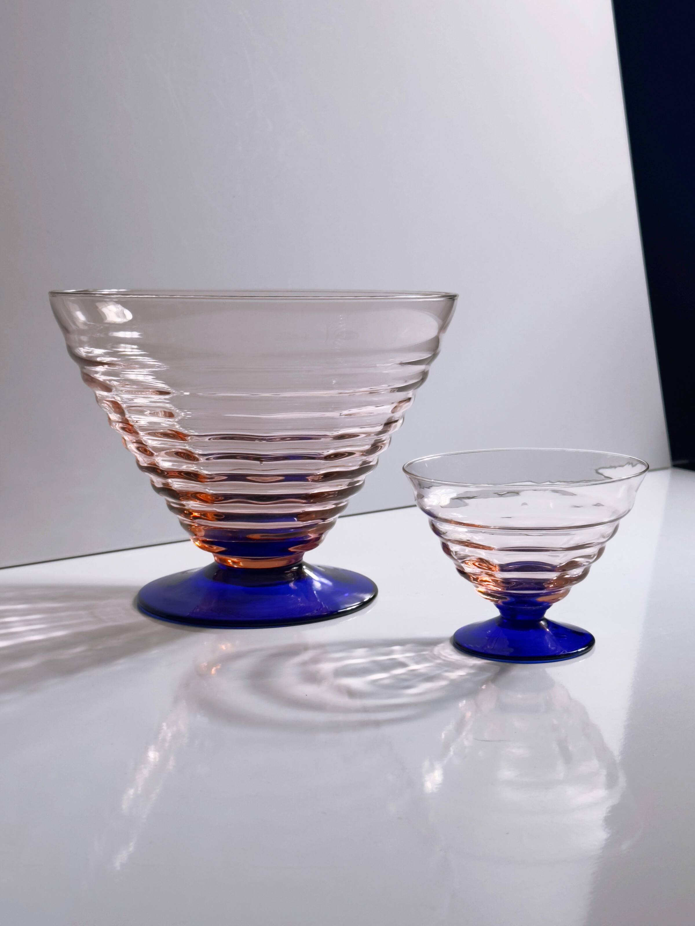 Italian Art Deco Set of Dessert Bowls / Coupes - 1940s