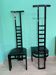 Decorative Black Lacquered Chairs, Italy, 1970, Set of 2
