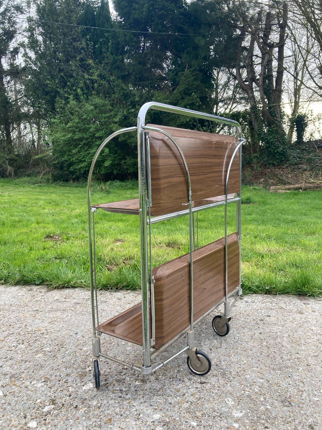 Folding Formica trolley/serving table