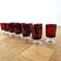 12 verres anciens Luminarc couleur rouge rubis