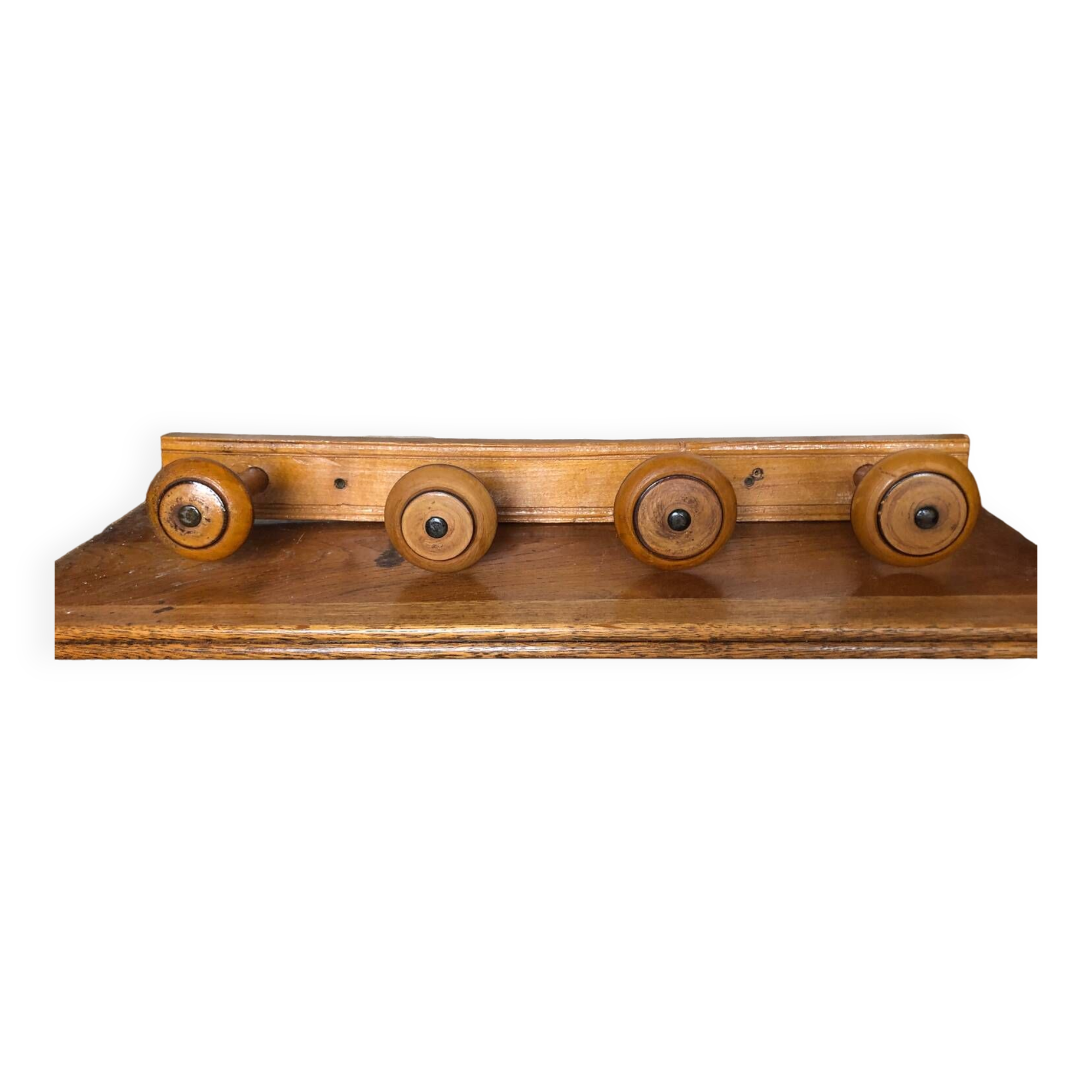 Old turned wooden coat hook