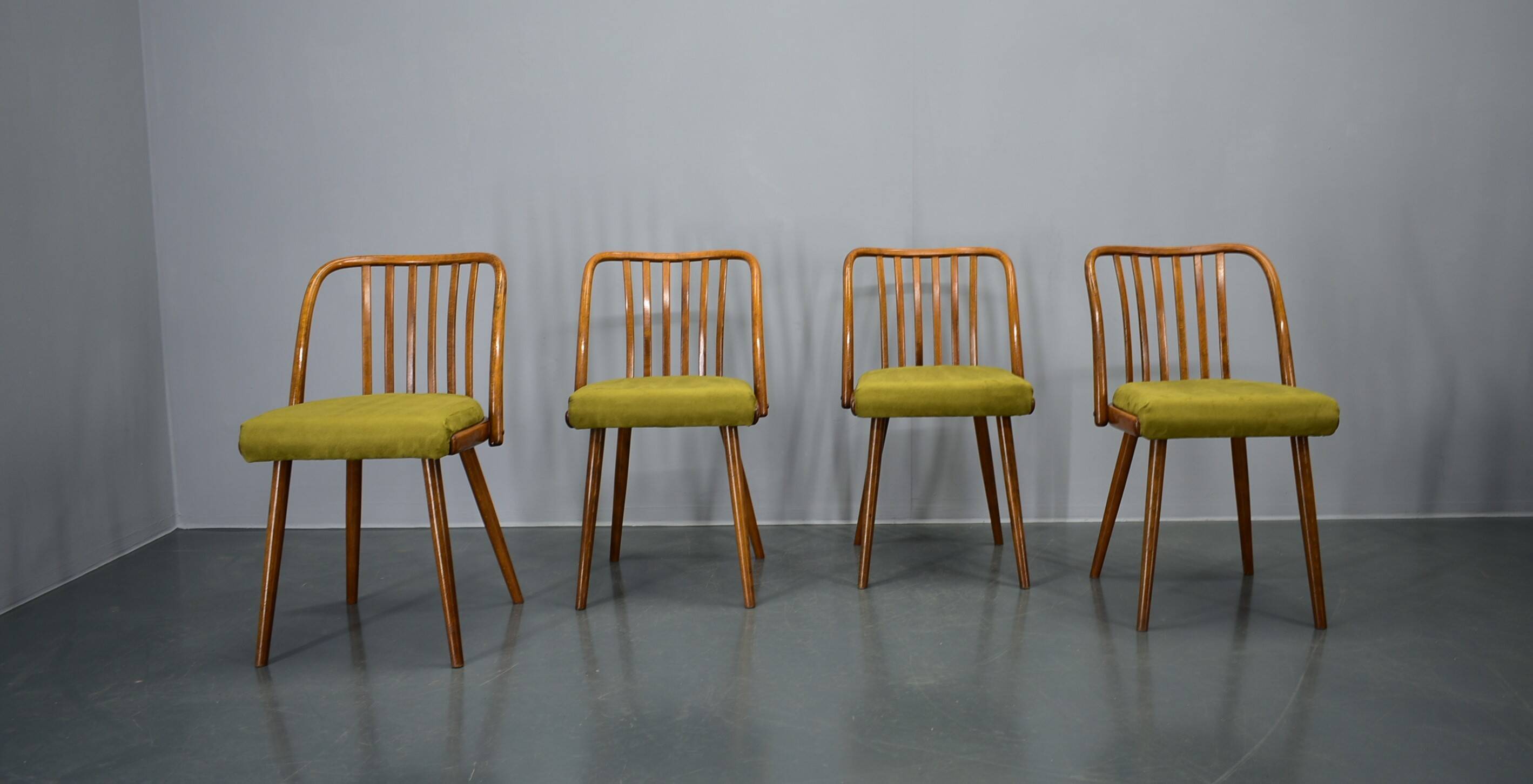 1960s Antonin Suman beech dining chairs, set of 4