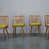 1960s Antonin Suman beech dining chairs, set of 4