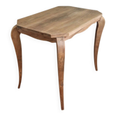 Table d'appoint bois massif - Lignes galbées esprit Louis XV