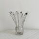 Vase vintage en verre blanc transparent