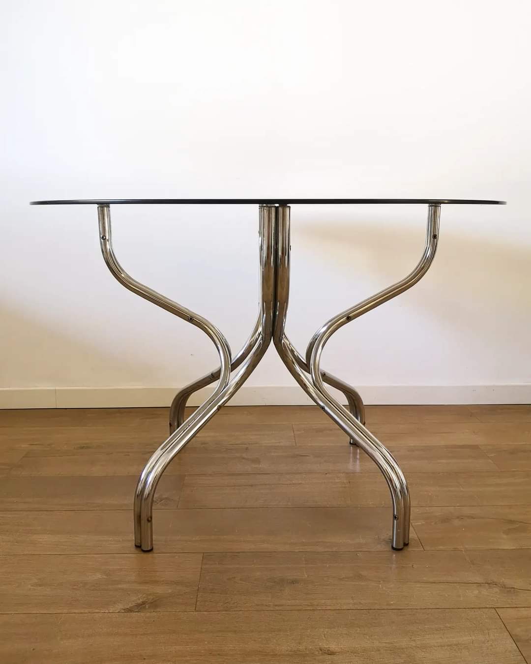 Smoked glass table 70s