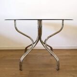 Smoked glass table 70s