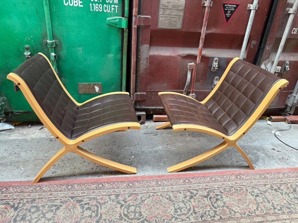 AX chairs attributed to Peter Hvidt & Orla Mölgaard, attributed to Fritz Hasen, 1978, set of 2