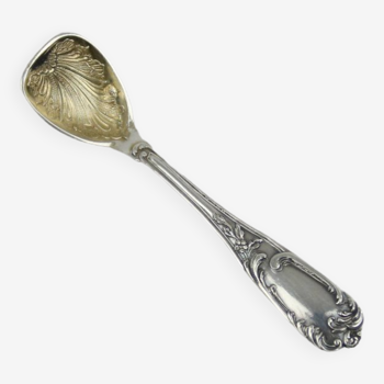 Louis XV Style Salt Shovel In Sterling Silver And Vermeil