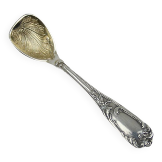 Louis XV Style Salt Shovel In Sterling Silver And Vermeil