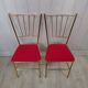 Duo de chaises vintage métal doré