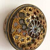 Pair of enamelled terracotta wall lights