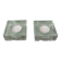 Set of 2 Heavy Glass Tea Light Holders – Minimalist Square Candle Holders