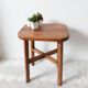 Antique waxed wood stool, side table, vintage seat, farmhouse stool