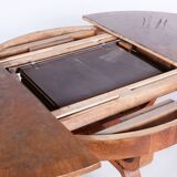 Walnut Art Deco Dining Table, Extendable, by Halabala, UP Závody, Czech, 1920s