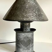 LAMPE Coeur ZINC Vintage