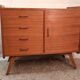 Commode en chêne, pieds compas, années 60