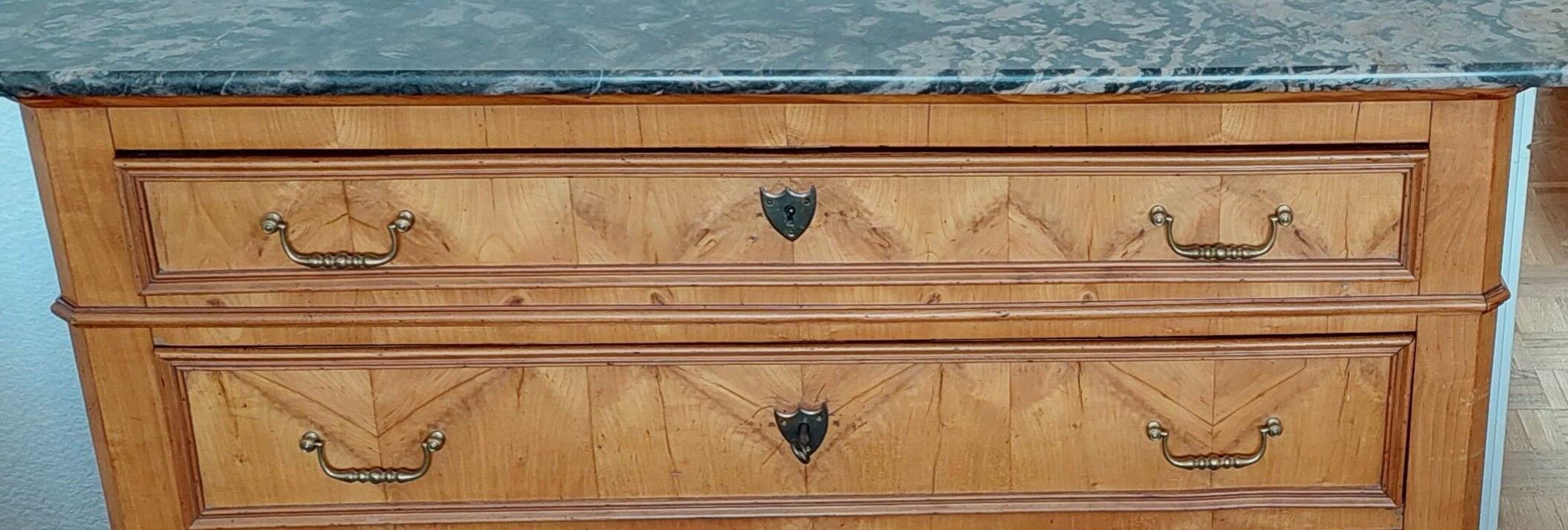 Louis Philippe chest of drawers / cherry and marble