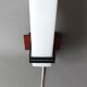 Modernist wall lamp teak, opaline and black metal 1960