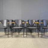 Vintage leather armchairs by Arrben Italy, 1980s - set of 8