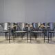 Vintage leather armchairs by Arrben Italy, 1980s - set of 8