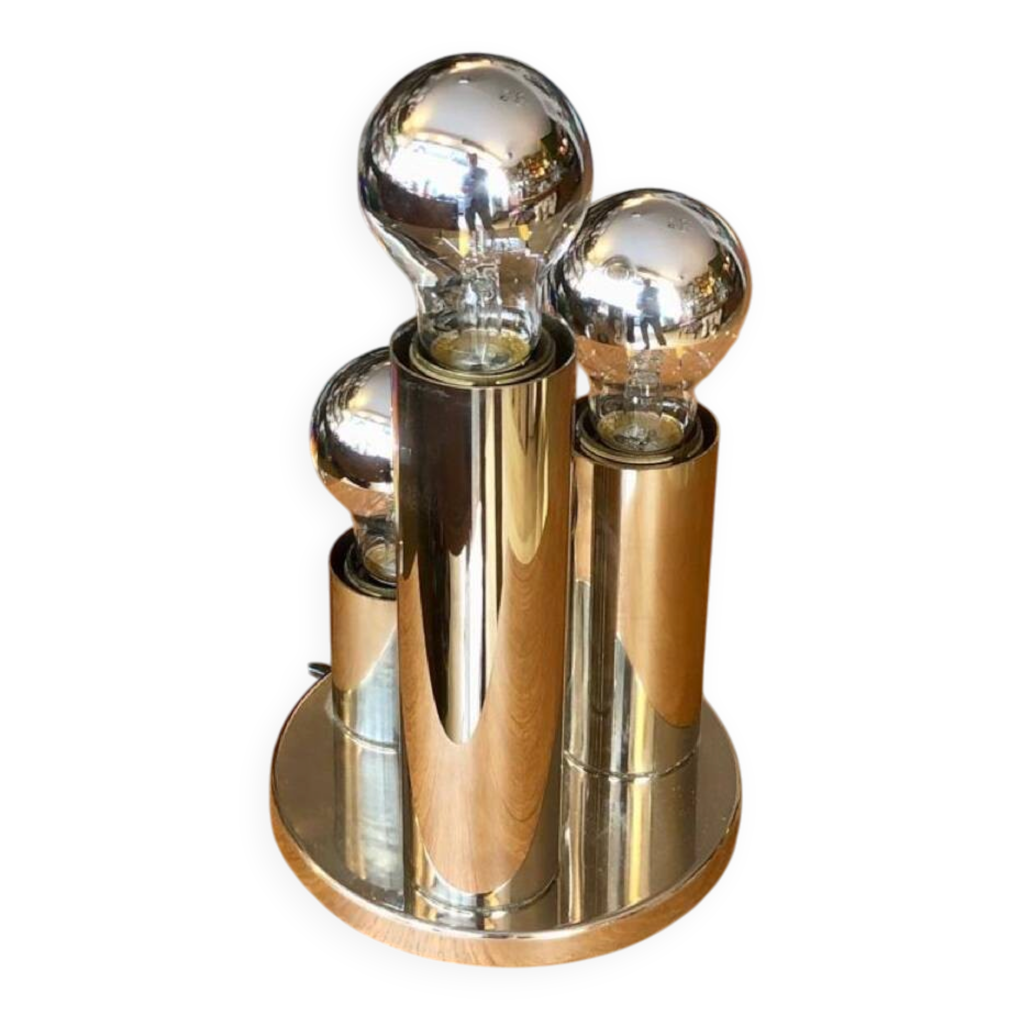 Lampe de table Space Age chromée – Attribution Gaetano Sciolari pour B