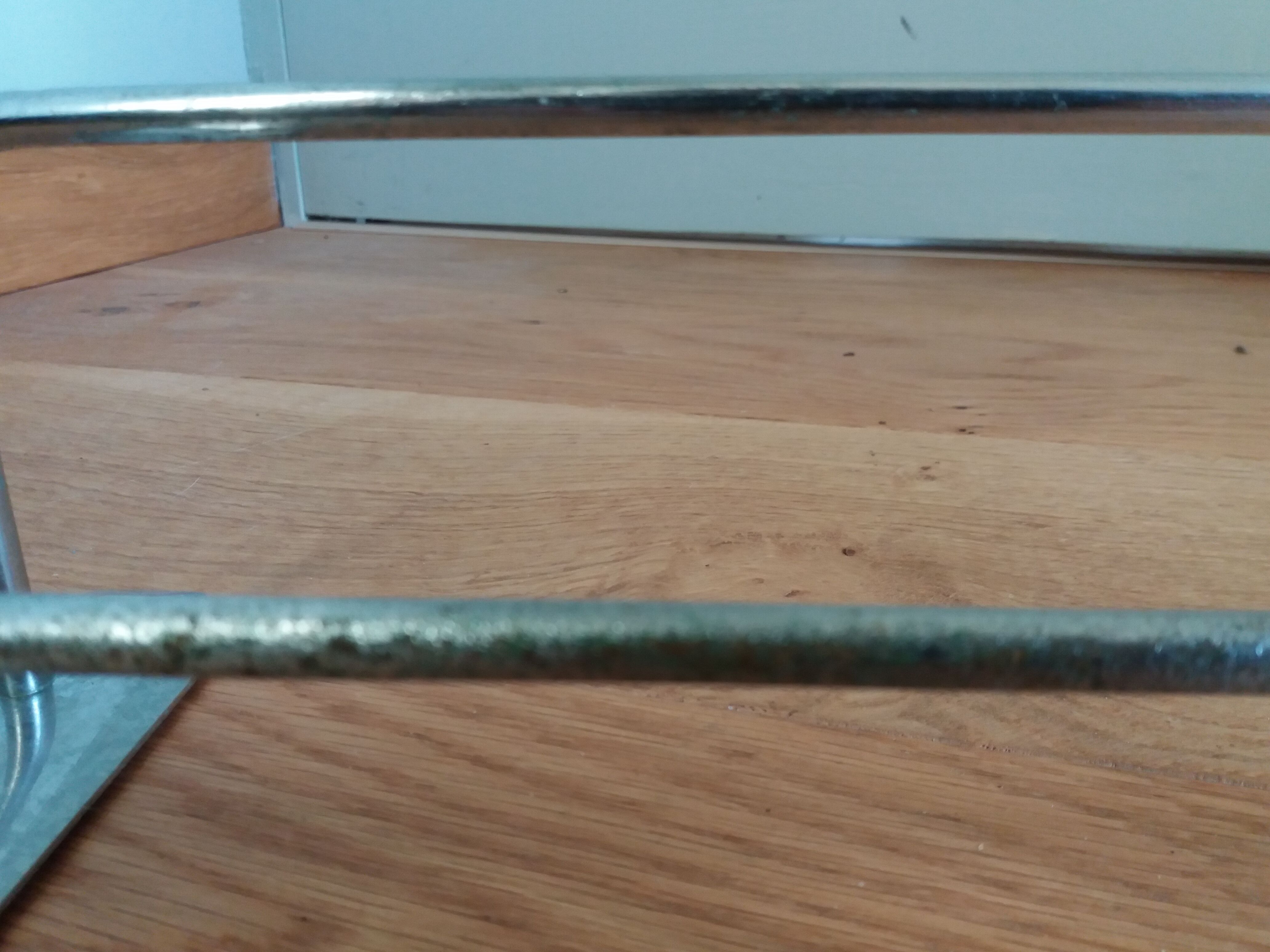 Chromed copper towel rack