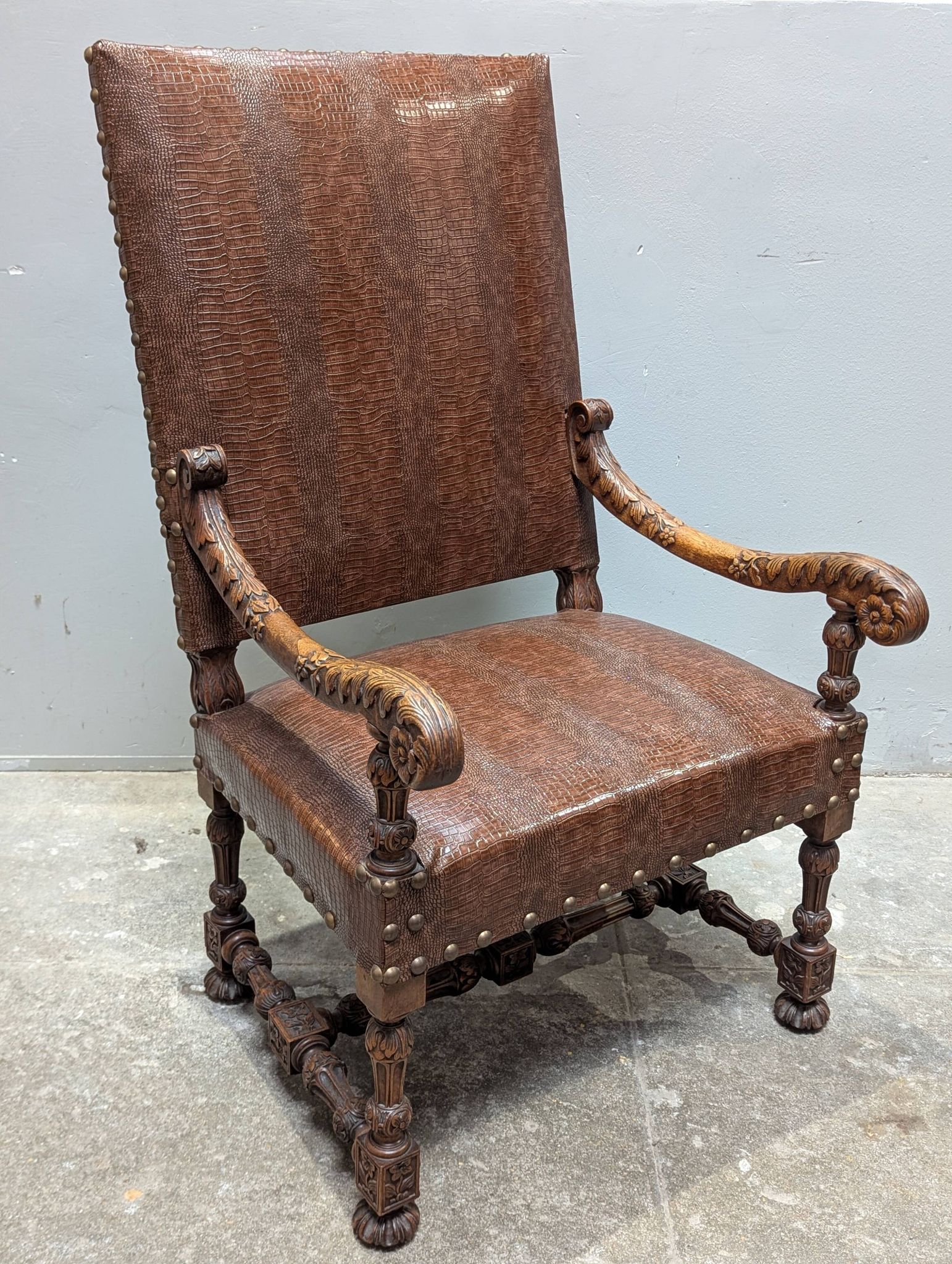 Paire de fauteuils louis XIII 19ieme