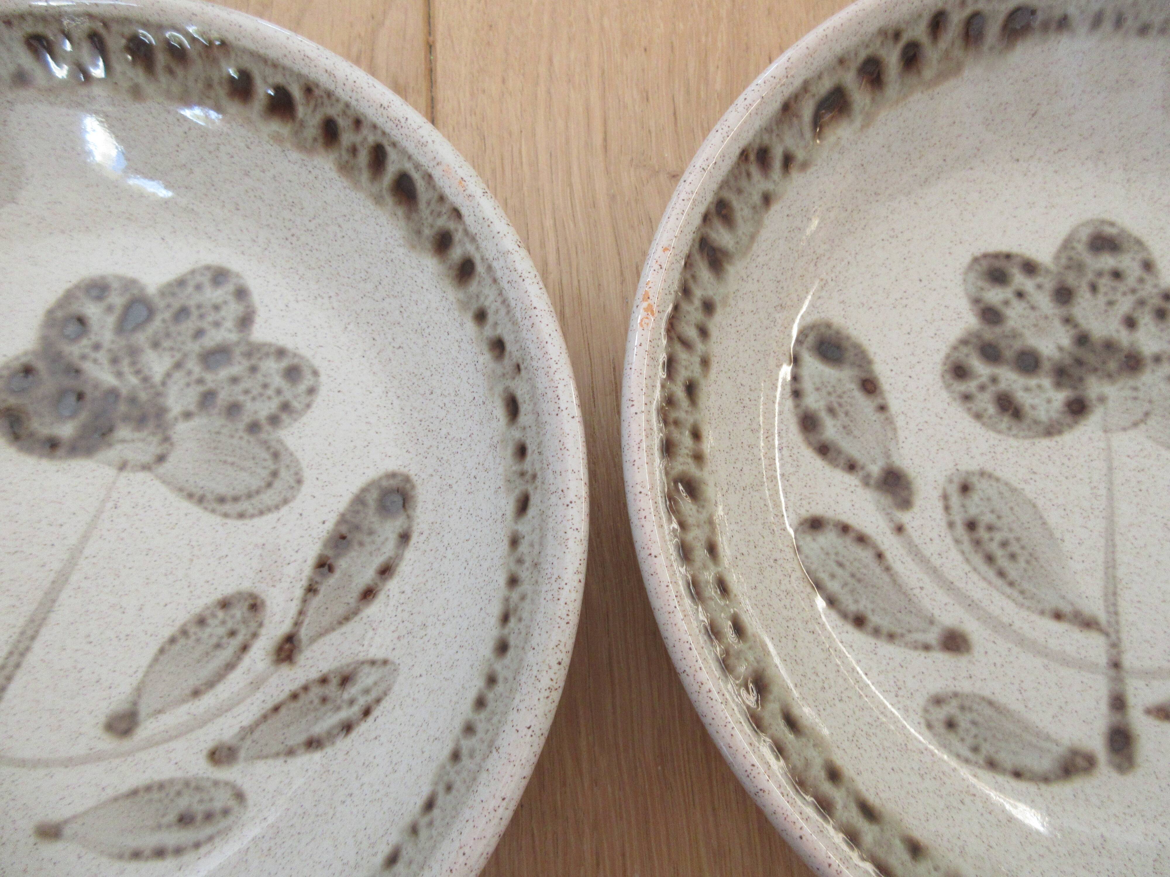 Lot of 6 hollow plates Jocelyne Atelier d'Art de Sarreguemines