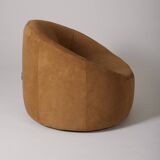 Pumpkin Pierre Paulin armchair in suede