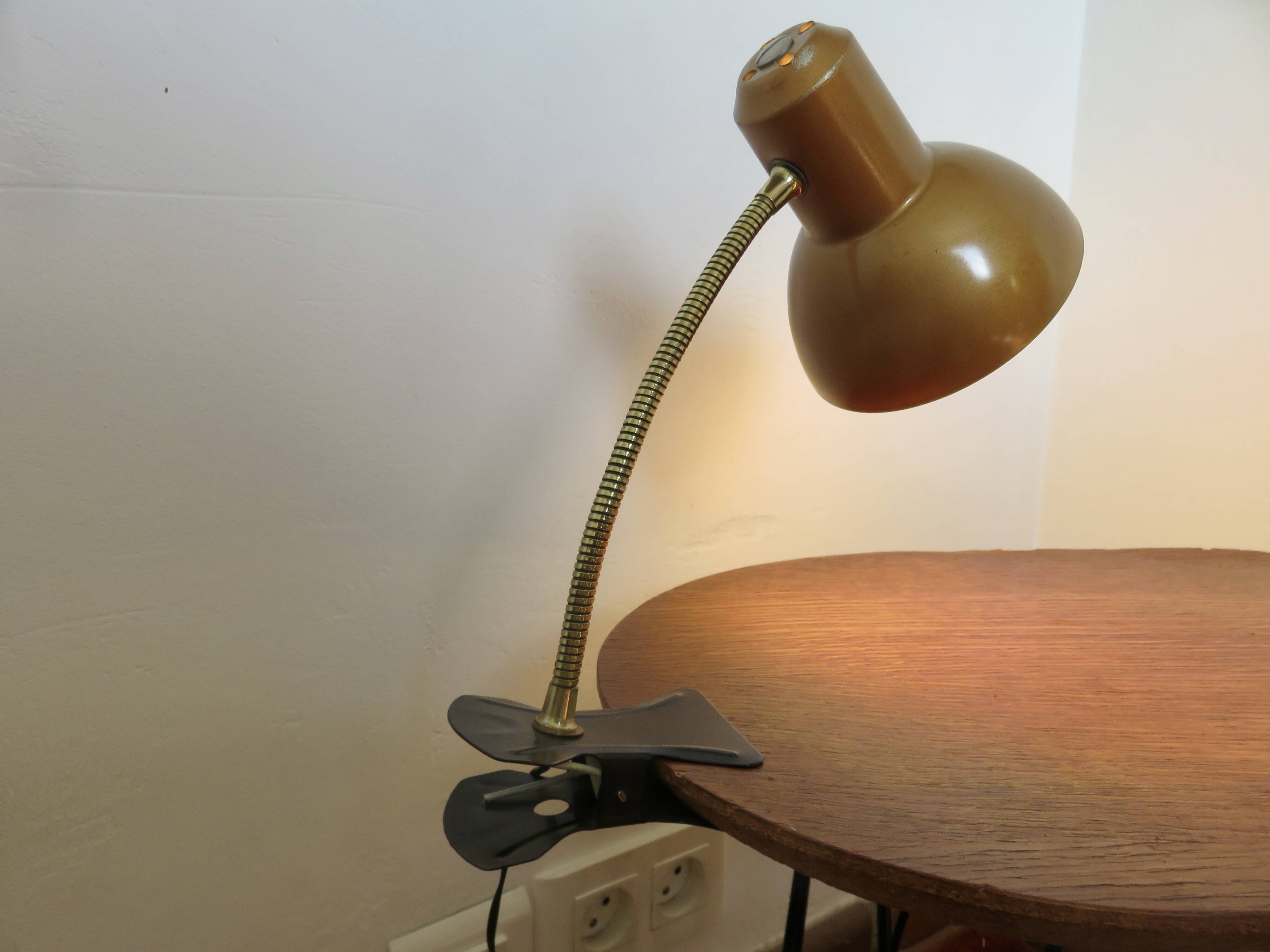 Clamp lamp, portable lamp, nomadic, 1960