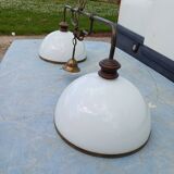 Chandelier with Double White Opalines
