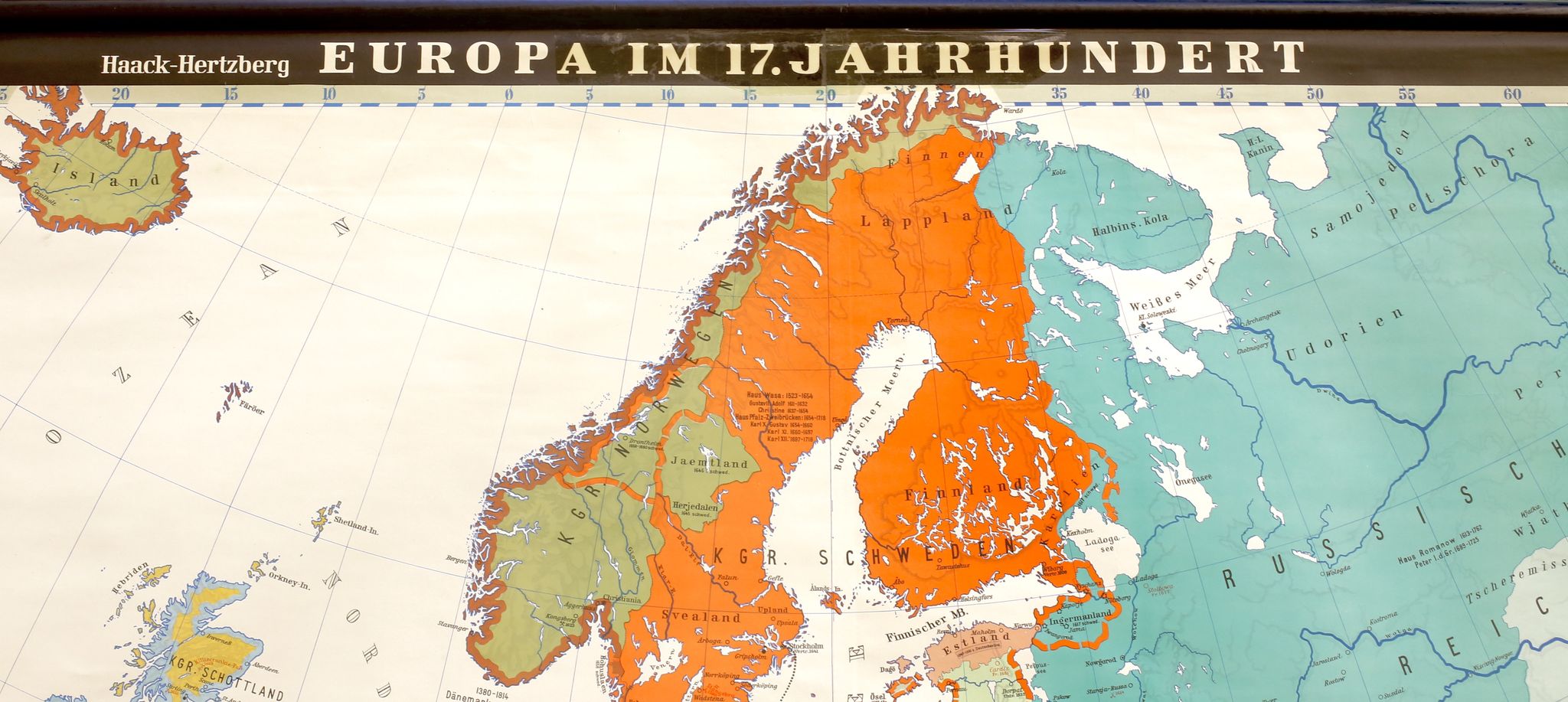 Carte de géographie allemande - Europe 17ème siècle
