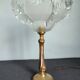 Antique table lamp in bronze and pressed glass by Ezan