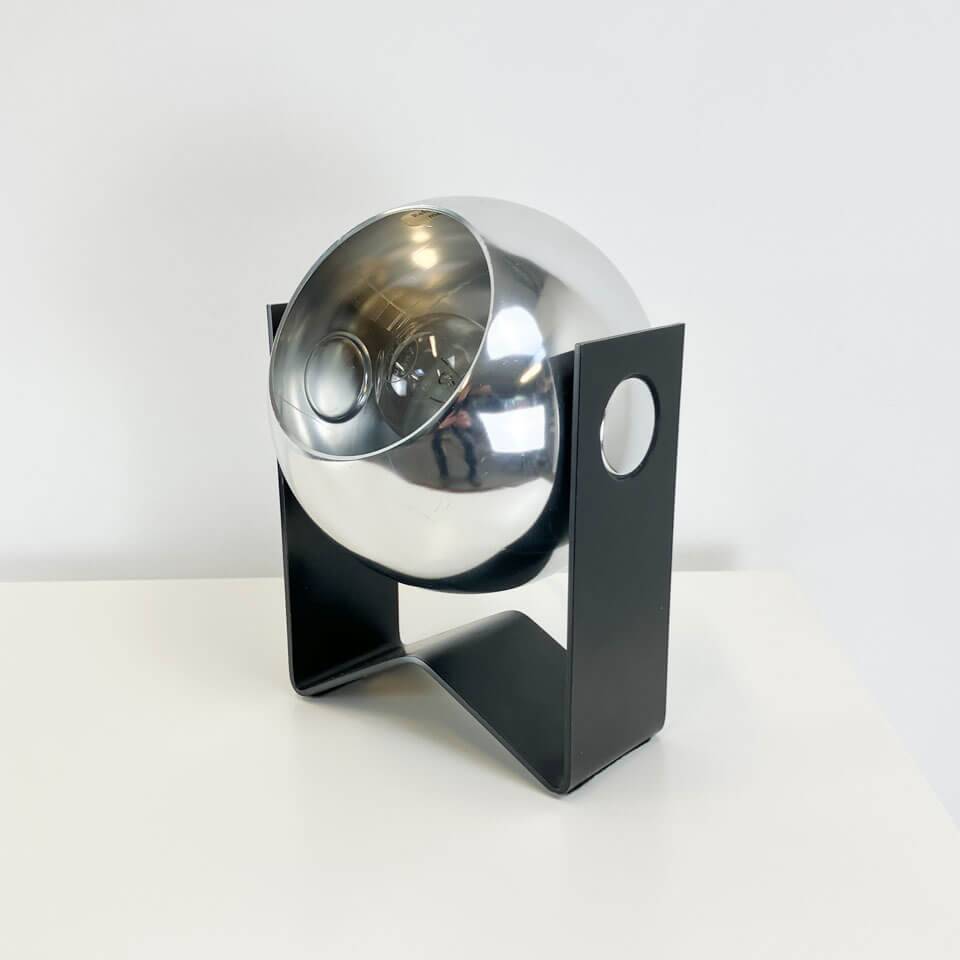 Table lamp by Novalux, chrome and black lacquered metal, 1960s