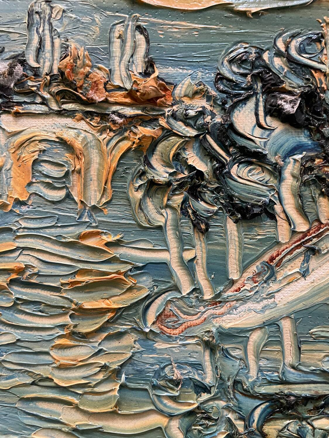 20th century bridge landscape painting